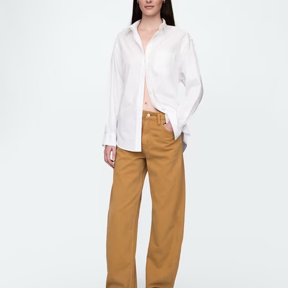 NWT Gap Tan High waist  Barrel Jeans